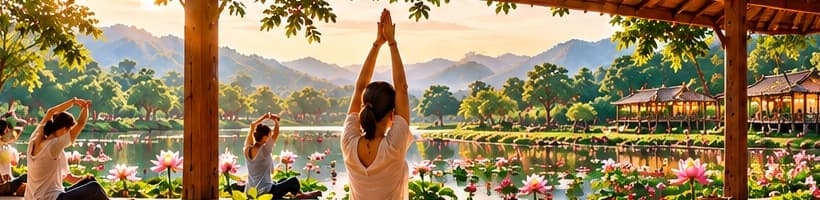 Tập yoga bên hồ sen