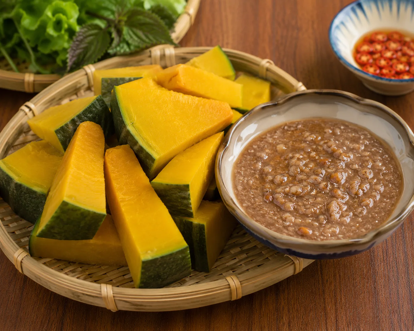 Bí luộc chấm chẻo