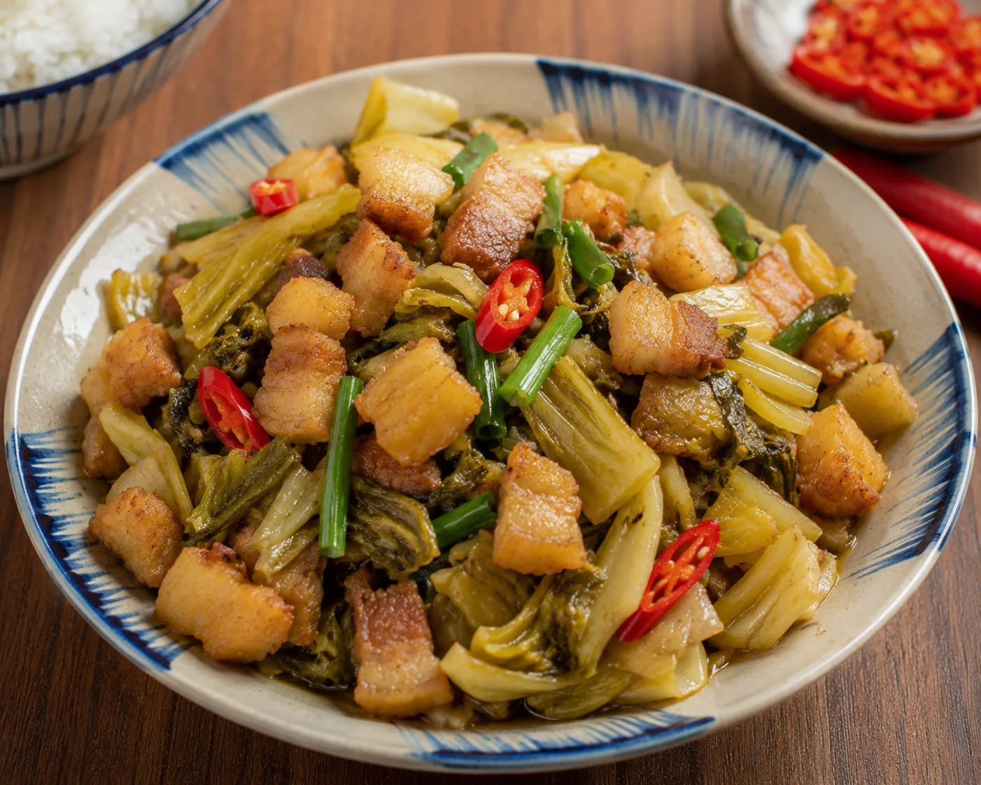 Tóp mỡ xào cải chua